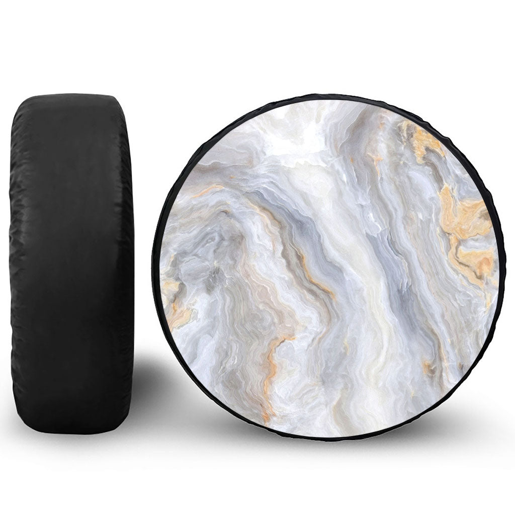 Grey Marble Print Tire Cover