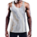 Grey Marble Print Men's Workout Tank Top