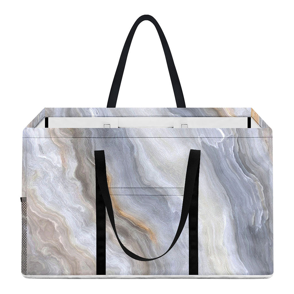 Grey Marble Print Utility Tote Bag