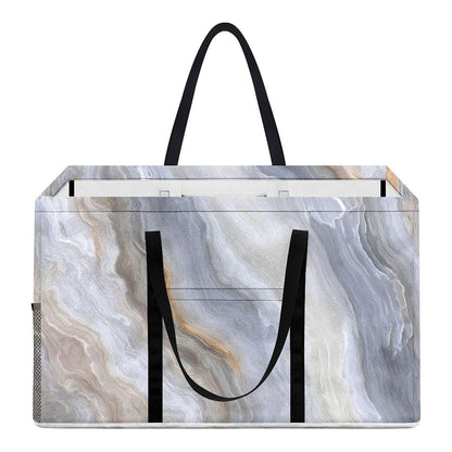 Grey Marble Print Utility Tote Bag