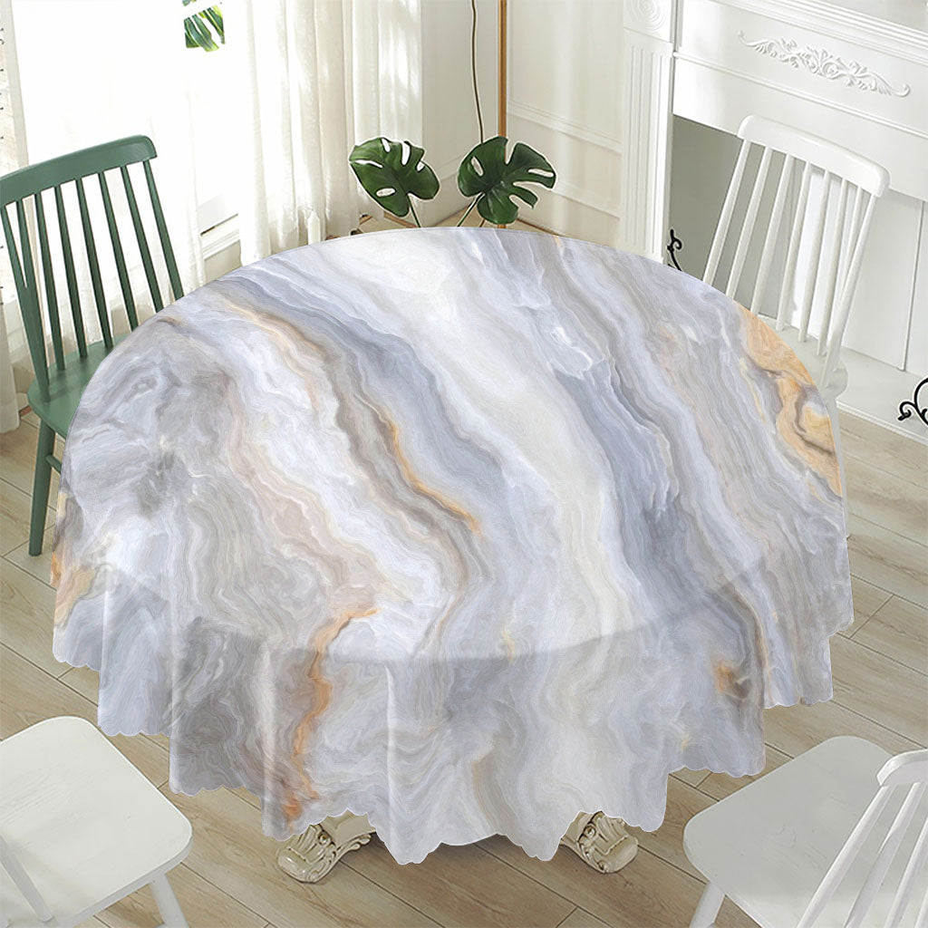 Grey Marble Print Waterproof Round Tablecloth