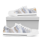 Grey Marble Print White Low Top Sneakers