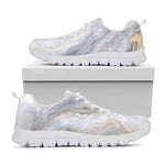 Grey Marble Print White Running Shoes