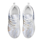 Grey Marble Print White Running Shoes