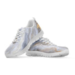 Grey Marble Print White Running Shoes