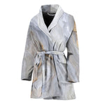 Grey Marble Print Women's Bathrobe