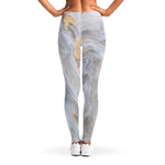 Grey Marble Print Women's Leggings