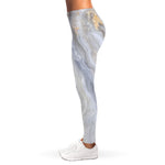 Grey Marble Print Women's Leggings