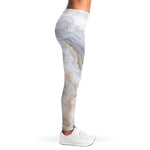 Grey Marble Print Women's Leggings