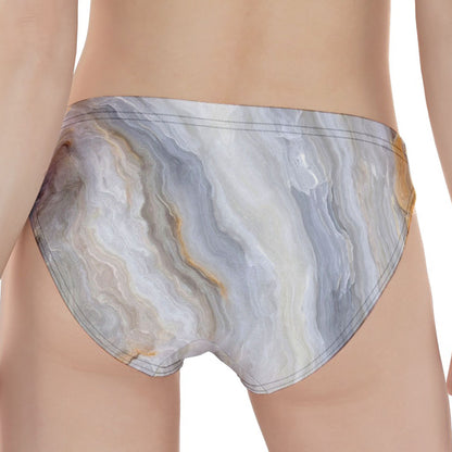 Grey Marble Print Women's Panties