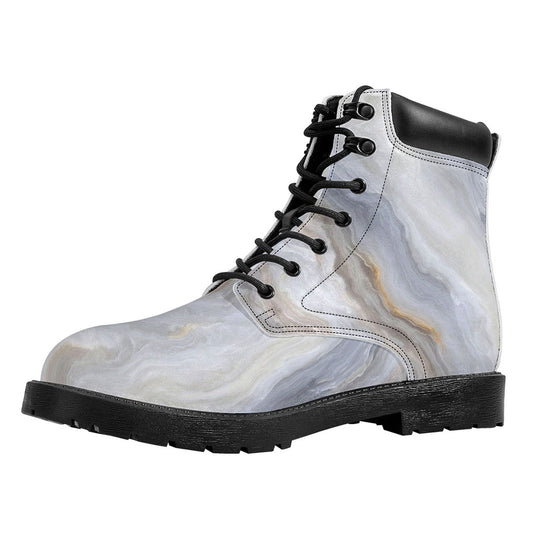 Grey Marble Print Work Boots