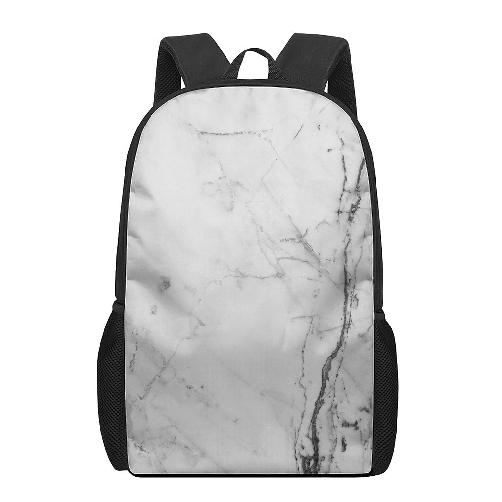 Grey Marble Stone Print 17 Inch Backpack