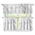 Grey Marble Stone Print 3 Piece Kitchen Curtains