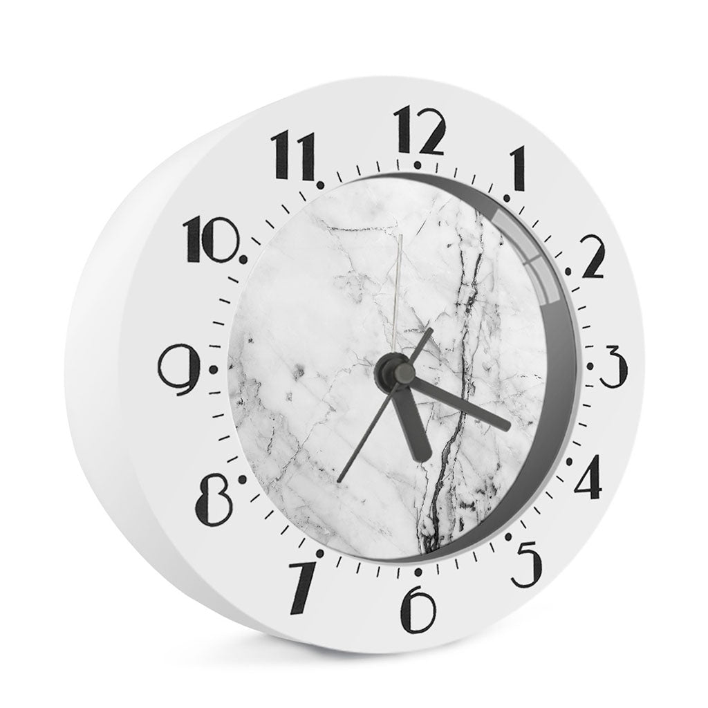 Grey Marble Stone Print Alarm Clock