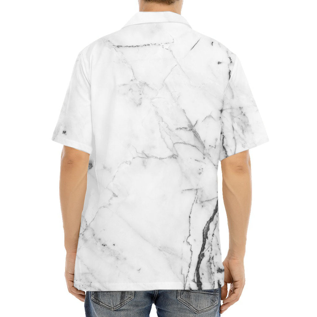 Grey Marble Stone Print Aloha Shirt