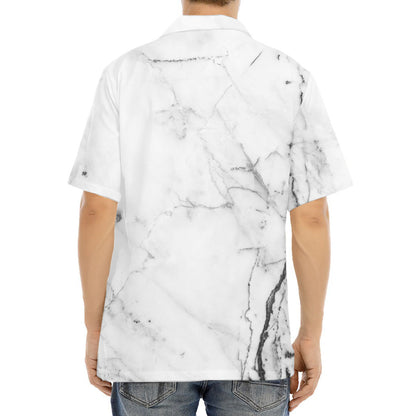 Grey Marble Stone Print Aloha Shirt