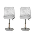 Grey Marble Stone Print Bar Stool Covers