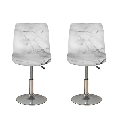 Grey Marble Stone Print Bar Stool Covers