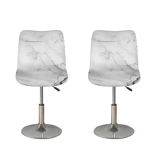 Grey Marble Stone Print Bar Stool Covers