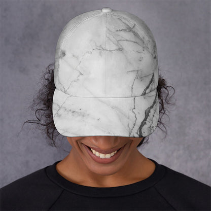 Grey Marble Stone Print Baseball Cap