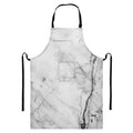 Grey Marble Stone Print Bib Apron With Pocket