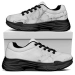 Grey Marble Stone Print Black Chunky Shoes