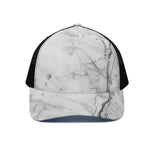 Grey Marble Stone Print Black Mesh Trucker Cap