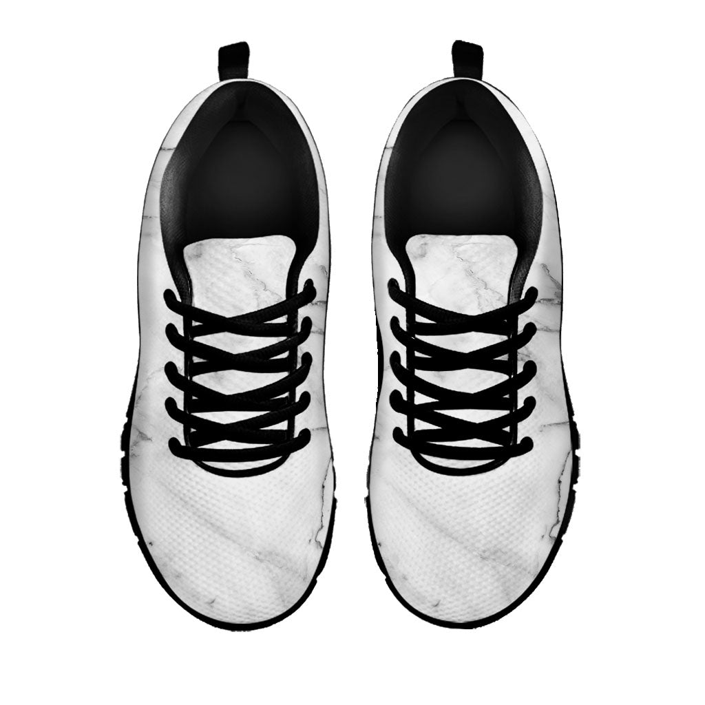 Grey Marble Stone Print Black Running Shoes