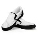 Grey Marble Stone Print Black Slip On Sneakers