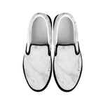 Grey Marble Stone Print Black Slip On Sneakers