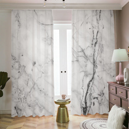 Grey Marble Stone Print Blackout Pencil Pleat Curtains