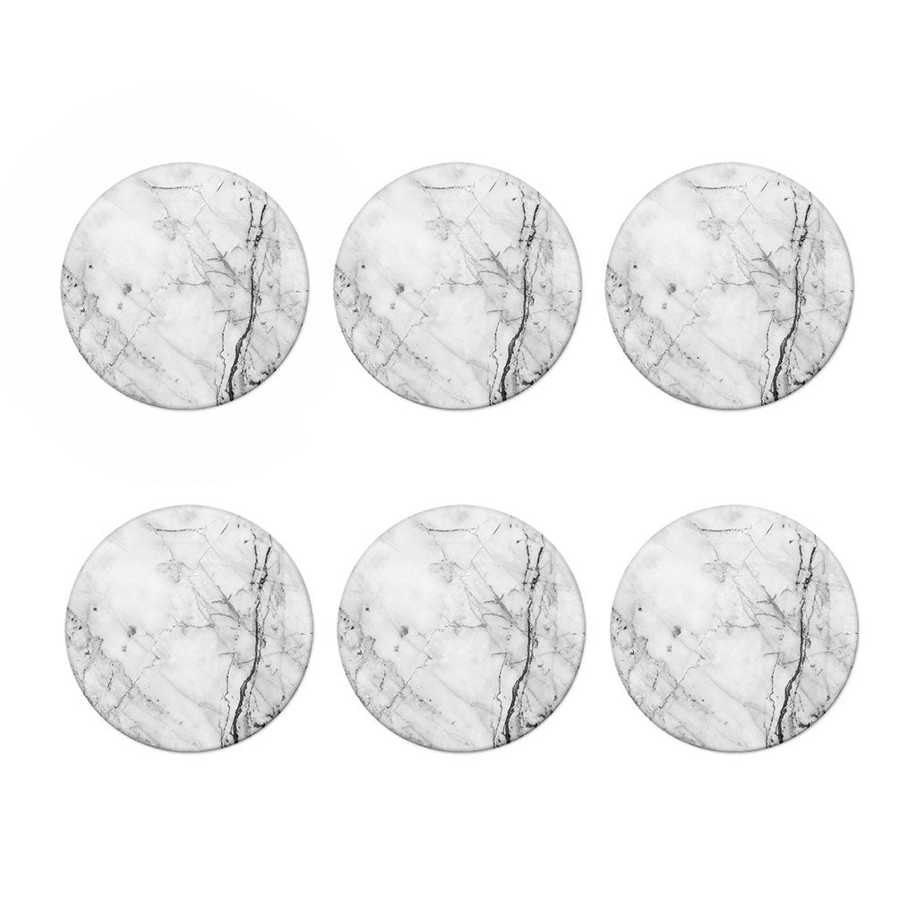 Grey Marble Stone Print Coaster Set