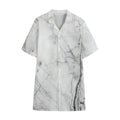 Grey Marble Stone Print Cotton Hawaiian Shirt