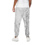 Grey Marble Stone Print Cotton Pants