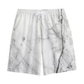 Grey Marble Stone Print Cotton Shorts