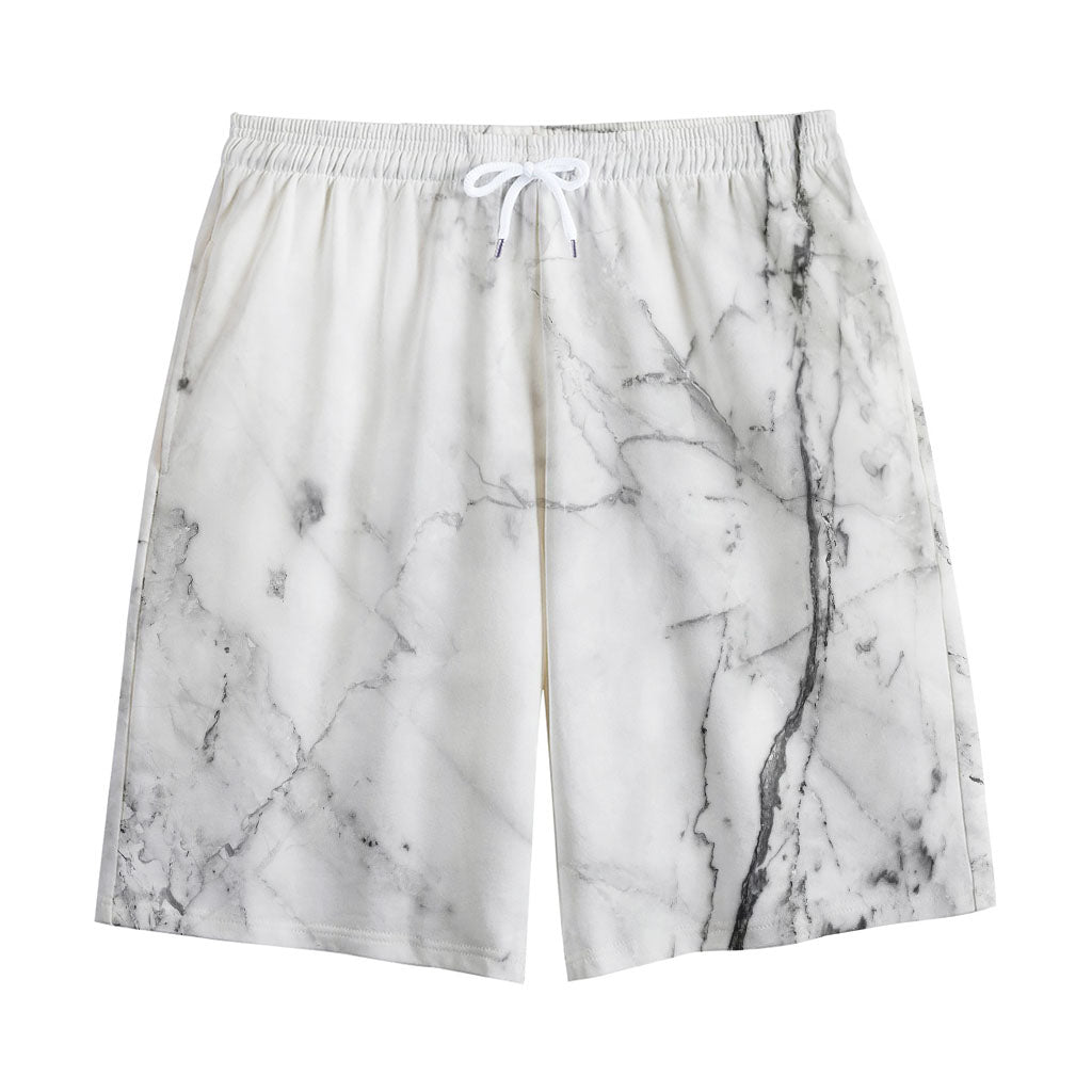 Grey Marble Stone Print Cotton Shorts