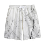Grey Marble Stone Print Cotton Shorts