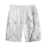 Grey Marble Stone Print Cotton Shorts