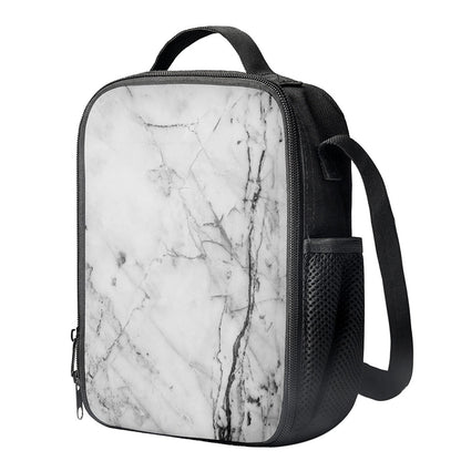 Grey Marble Stone Print Crossbody Lunch Bag