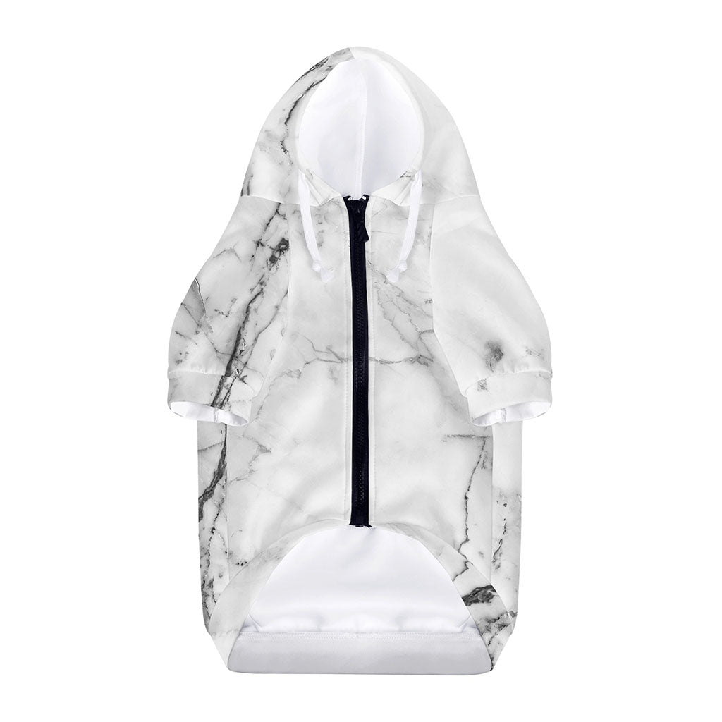 Grey Marble Stone Print Dog Zip Up Hoodie