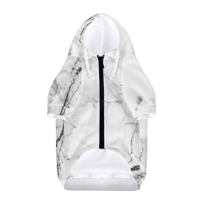 Grey Marble Stone Print Dog Zip Up Hoodie