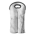 Grey Marble Stone Print Double Neoprene Wine Tote