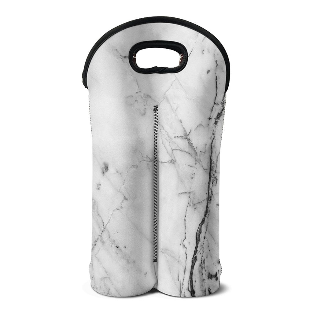 Grey Marble Stone Print Double Neoprene Wine Tote