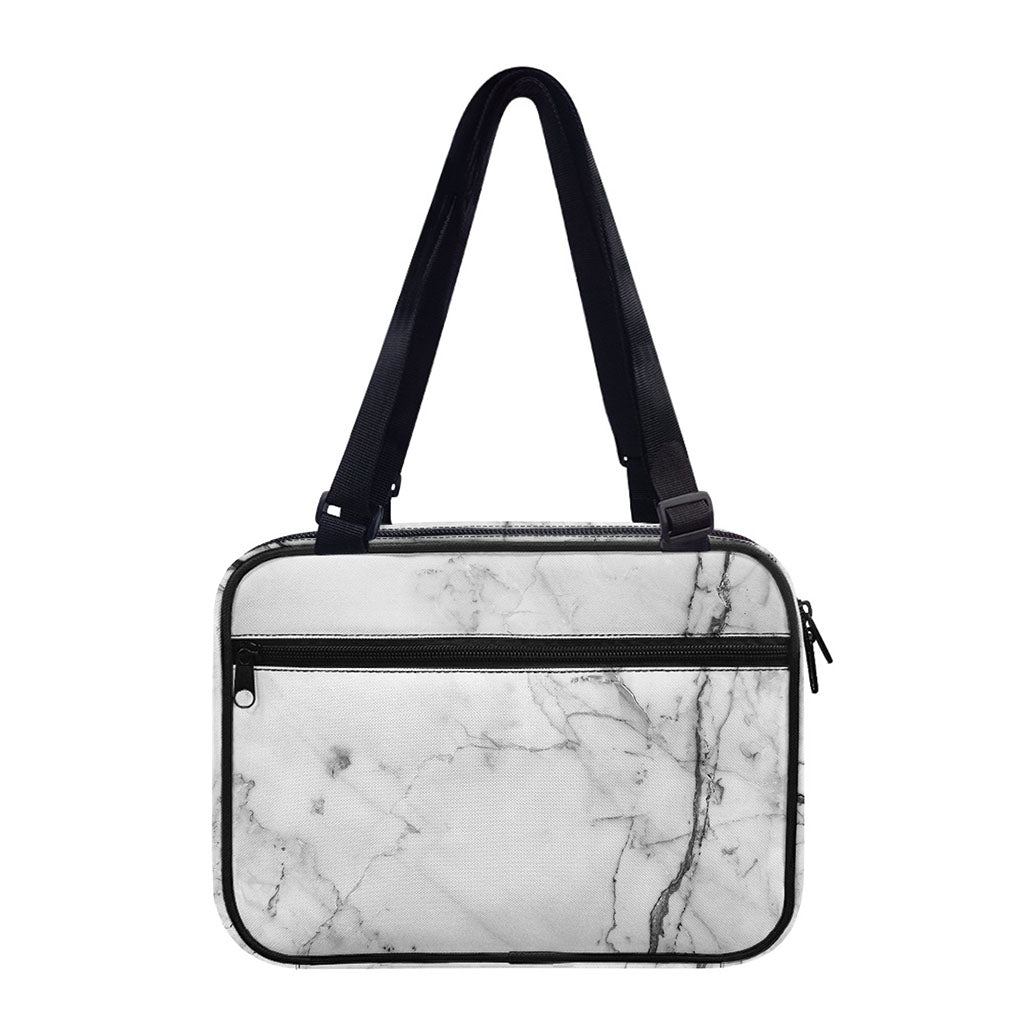 Grey Marble Stone Print Double Strap Bible Bag