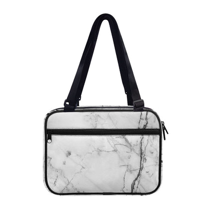 Grey Marble Stone Print Double Strap Bible Bag
