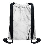 Grey Marble Stone Print Drawstring Backpack