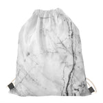 Grey Marble Stone Print Drawstring Bag