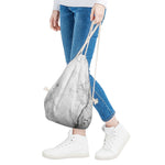 Grey Marble Stone Print Drawstring Bag