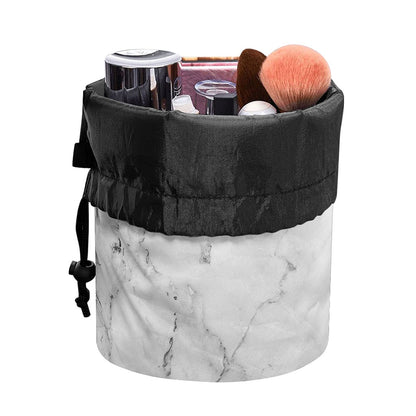 Grey Marble Stone Print Drawstring Makeup Bag