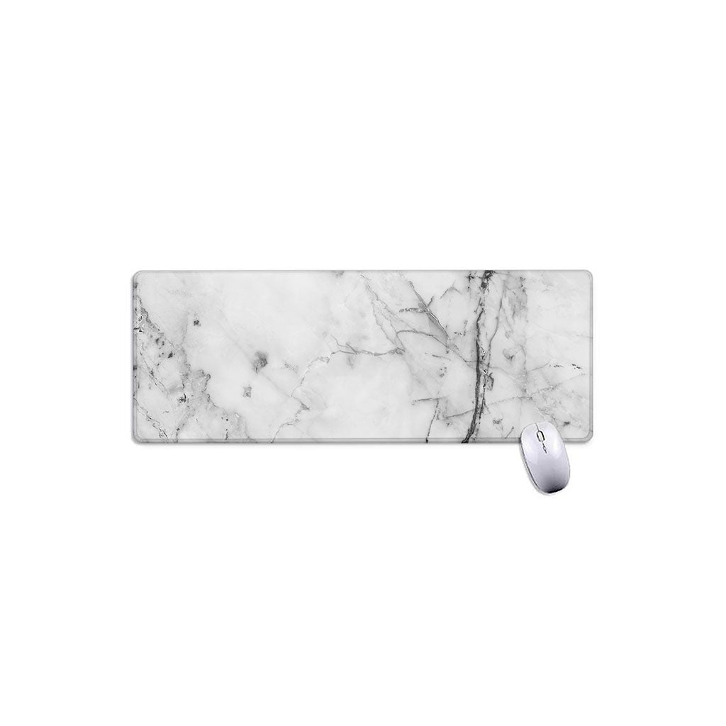 Grey Marble Stone Print Extended Mouse Pad